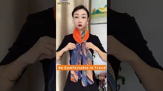 How to tie a neck scarf Girls necktie fashion design scarf shorts fashion trending [upl. by Anahpos]