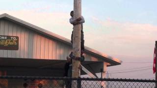 Woodsmen Field Day Grease Pole Climb [upl. by Llerrem]