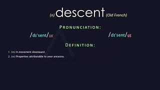 Descent Meaning And Pronunciation  Audio Dictionary [upl. by Yhtamit424]