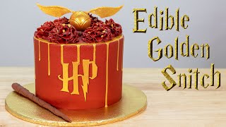 Cake Decorating Tutorial  Harry Potter Cake With Golden Snitch [upl. by Gnap]