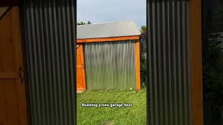 Building new wood garage door garagedoor woodworking slidingdoor [upl. by Nyltiac]