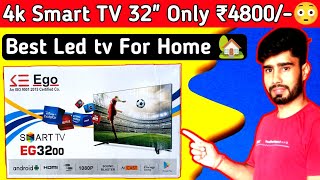 4K Smart TV 32 Inch Only ₹4800 😳  Best Led TV For Home 🏡  UnboxForU ledtv viralvideo [upl. by Candyce563]