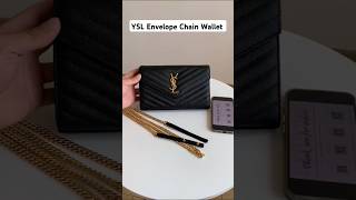 YSL Cassandre Envelope Chain Wallet in Grain De Poudre Leather bag luxurybag ysl yslbag [upl. by Nivla296]