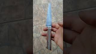 Cuchillo en acero damasco patrón ladder [upl. by Nahtnahoj335]