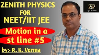 motion in a st line 5 kinematical equation and graph by R K Verma for NEET IIT JEE11amp12 [upl. by Tortosa650]