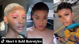 Black Women With Short amp Bald Hairstyles  Black Girl TikTok [upl. by Alena]