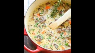 Bobbis Kitchen  Creamy Mushroom and Chicken Soup [upl. by Tsenrae]