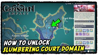 Genshin Impact How To Unlock Slumbering Court Domain Seirai Island Domain [upl. by Ashlan]