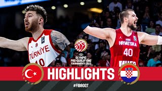 Türkiye 🇹🇷 vs Croatia 🇭🇷  Final Highlights  FIBA Olympic PreQualifying Tournament 2023 Türkiye [upl. by Rez]