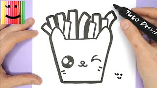 COMMENT DESSINER ET COLORIER UN PAQUET DE FRITES EN FORME DE CHAT  TUTO DESSIN [upl. by Minni]