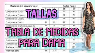 TABLA DE TALLASMEDIDAS PARA DAMA✅ No más errores en las tallas Guía completa de medidas [upl. by Offen112]