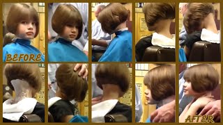 A Cute amp Little Girl Gets Her Attractive Smooth Razor Shaved Undercut Bob Haircut [upl. by Nelle]