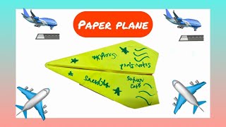 How to fold an Origami Paper Plane  stepbystep Guide  Easy DIY Crafts [upl. by Eniamirt]