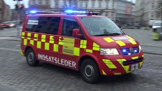 Copenhagen Fire Brigade Command vehicle x2  Københavns Brandvaesen P2 DK  122015 [upl. by Jun164]