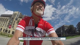 Senior citizen competes in Ironman Wisconsin [upl. by Ulrikaumeko964]