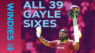 ALL 39 Gayle Sixes vs England  Windies Finest [upl. by Tekcirk]