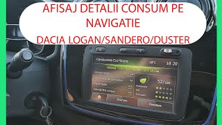 Afisaj consum pe navigatie DACIA Logan Sandero Duster [upl. by Nehcterg]