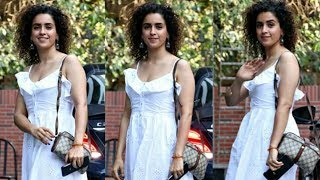 Beautiful Sanya Malhotra Spotted At Biguine Paris Juhu [upl. by Mccall]