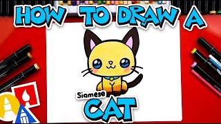 How To Draw A Cartoon Siamese Cat [upl. by Desiri577]