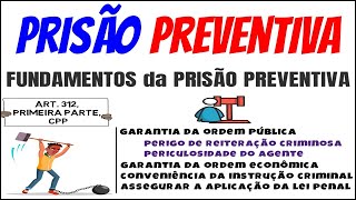 FUNDAMENTOS da Prisão Preventiva  art 312 do Código de Processo Penal  OAB e CONCURSOS PÚBLICO [upl. by Ponce]