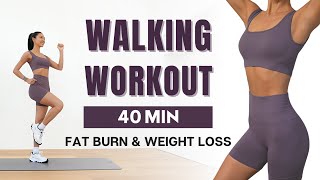 40 MIN WALKING WORKOUT  Full Body Fat Burn  No Jumping No Squats No Lunges [upl. by Aseena]