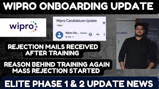 Wipro onboarding update newsWipro rejection mail after training news [upl. by Rialc]