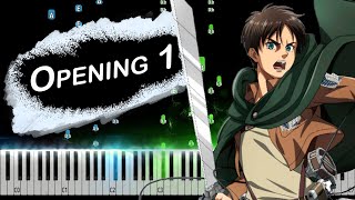 Attack on Titan Opening 1 GurenNoYumiya 進撃の巨人  Piano Tutorial [upl. by Anitsyrk]