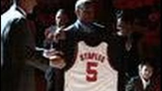 Mens Basketball  Staples Retired Jersey [upl. by Goodill]