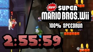 New Super Mario Bros Wii  100 Speedrun in 25559 [upl. by Noitsuj]