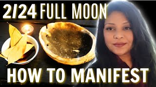 FULL MOON FEBRUARY 24 🌕 HOW TO MANIFEST WITH BAY LEAVES MANTRAS AND CANDLES [upl. by Leinto328]