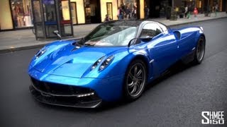 Arab Pagani Huayra on the road in London  Driving Clips [upl. by Darra616]