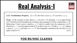 Archimedean Properties with Corollaries  Real Analysis 1  For BSMSC Clasees  In UrduHindi [upl. by Anoiuq529]