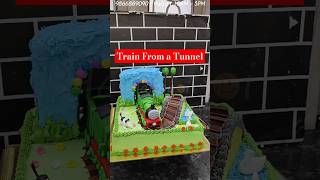 Train coming out of a tunnel theme cake [upl. by Oreste]