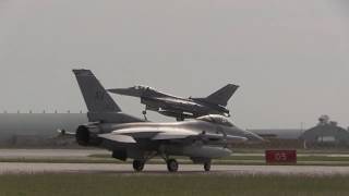 F16s TAKE OFF US AIRFORCE AVIANO AIR BASE  ITALY [upl. by Nord]