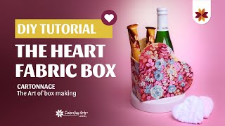 Cartonnage Heart Fabric Box DIY tutorial [upl. by Alel]