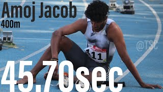 400m Men Final  Amoj Jacobs New PB 4570sec at Indian Grand Prix 3 Patiala [upl. by Oirretna]