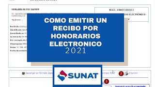 💷 Como EMITIR un RECIBO POR HONORARIO ELECTRONICO SUNAT [upl. by Einallem]