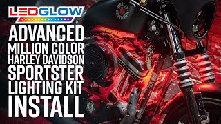 LEDGlow  How to Install Advanced Million Color Harley Davidson Sportster LED Lights [upl. by Navad]