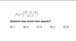 Dizinin kaç tane tam sayı değeri vardır sorusu  MEB AYT denemesi [upl. by Durer]