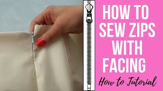 How To Sew Zips With Facings  How to Tutorial  Zipper Tips amp Tricks [upl. by Dnaltroc]