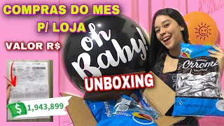 UNBOXING COMPRAS DO MÊS PARA A LOJA  balão para chá revelação personalizado  valores dos balões [upl. by Gaspar]