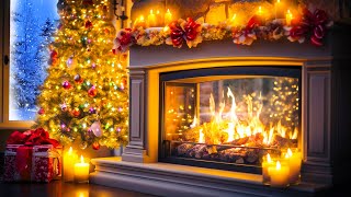 Calming Christmas Music With Fireplace 🔥 Christmas Ambience Background Music 🎄 Christmas Fireplace [upl. by Annekcm]