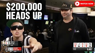 Phil Hellmuth vs Tonkaaaa 200000 Defending his Championship Belt [upl. by Ettenot966]