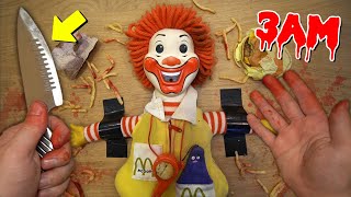 CUTTING OPEN HAUNTED RONALD MCDONALD DOLL AT 3 AM WHATS INSIDE [upl. by Ylrebmic]