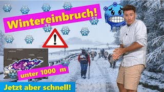 Der erste Schnee kommt Wintereinbruch Unwetterwarnung vor Starkregen bis 200 mm im Süden [upl. by Sosthina]