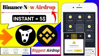 INSTANT 5  Claim Free 10000 DOGS Token Live Payment Proof  Binance New Airdrop 🔥 New Airdrop [upl. by Maible]