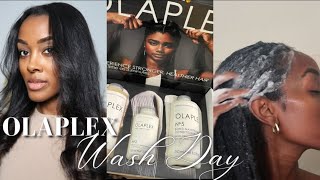 Olaplex Wash Day  Relaxed Hair  Olaplex Hair Perfector Shampoo amp Conditioner [upl. by Aivatahs]