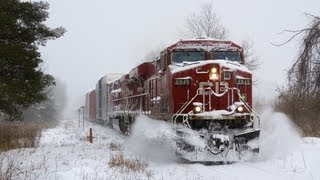 CP Trains in a Snow Storm HD [upl. by Siroled]