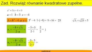 Równanie kwadratowe  Delta i pierwiastki  Matfiz24pl [upl. by Mandal]