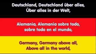 anthem german himno alemania german español english lyrics FULL [upl. by Gearard]